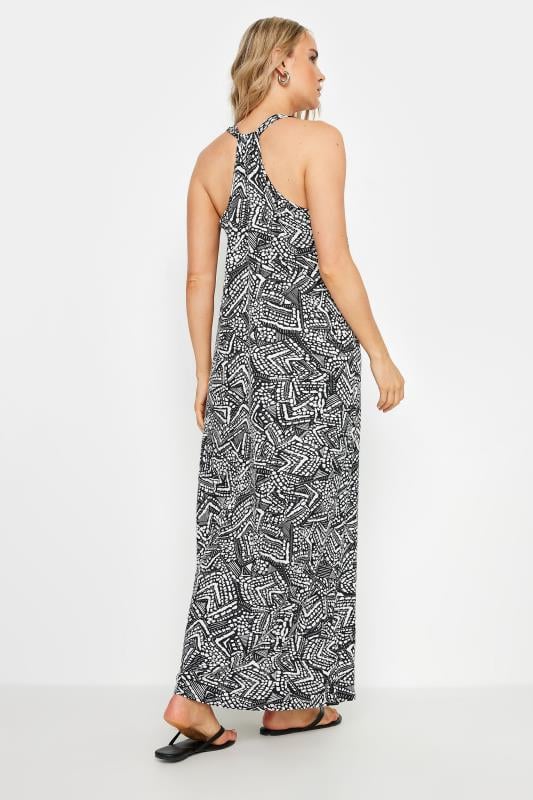 Evans LTS Tall Black Abstract Print Racer Back Maxi Dress