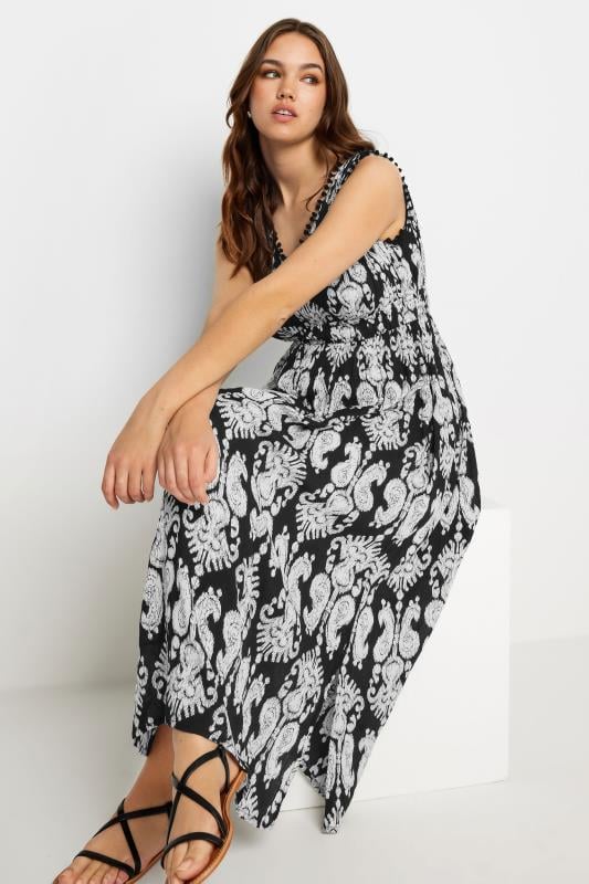 Evans LTS Tall Black Aztec Print V-Neck Midaxi Dress