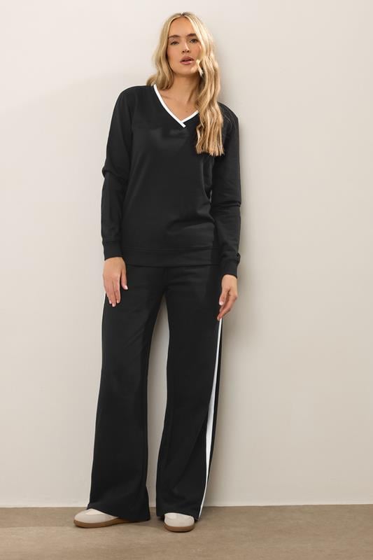 Evans LTS Tall Black Contrast Ribbed Trim Sweatshirt