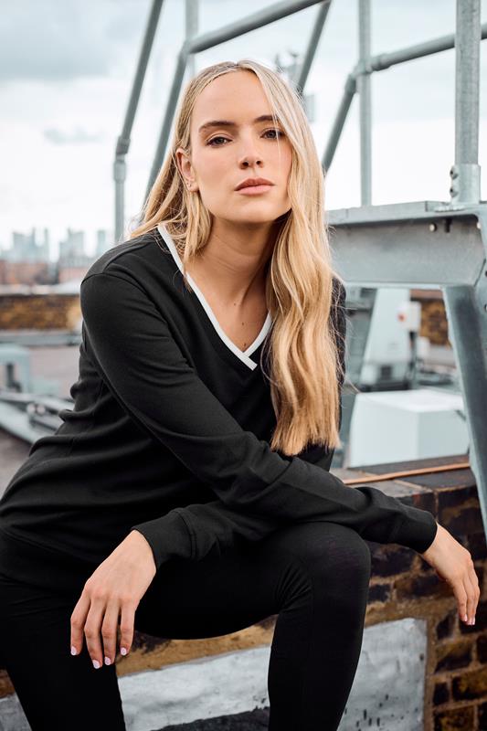 evans LTS Tall Black Contrast Ribbed Trim Sweatshirt