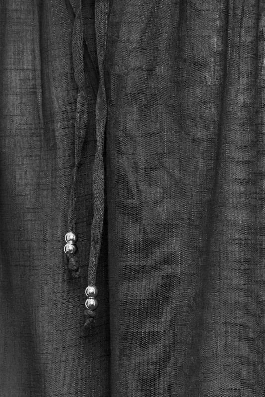 Evans LTS Tall Black Cotton Wide Leg Beach Trousers