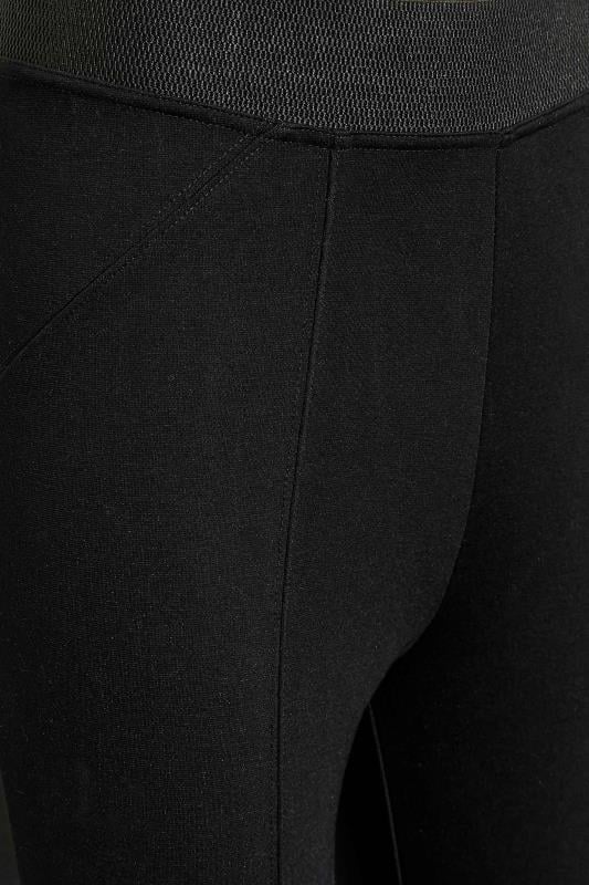 Evans LTS Tall Black Ponte Seam Detail Stretch Leggings