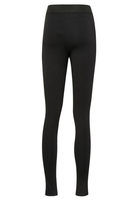Evans LTS Tall Black Ponte Seam Detail Stretch Leggings