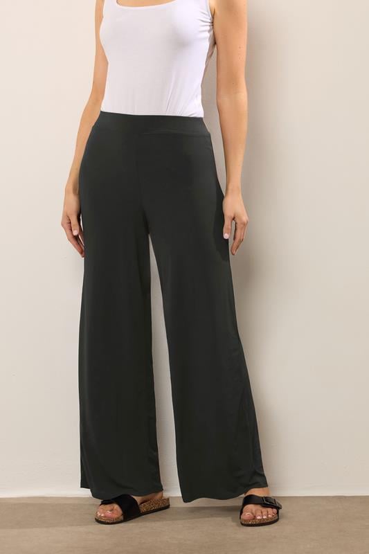 evans LTS Tall Black Stretch Palazzo Wide Leg Trousers