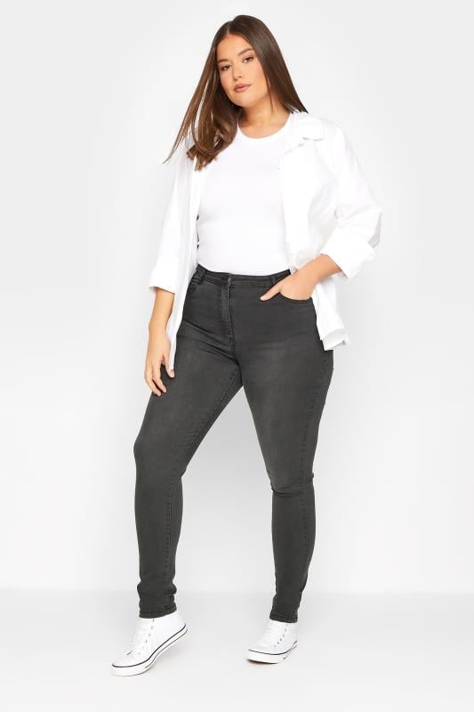 Evans LTS Tall Black Washed AVA Stretch Skinny Jeans