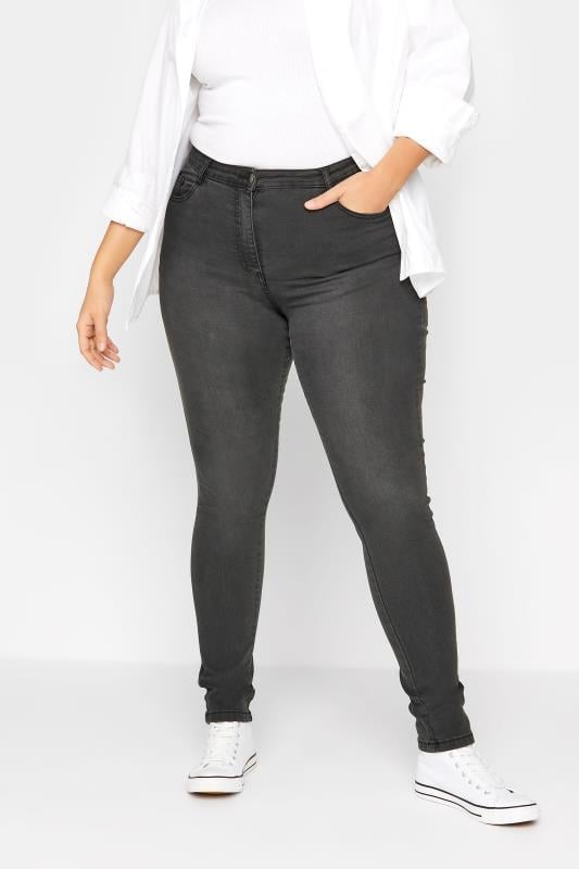 evans LTS Tall Black Washed AVA Stretch Skinny Jeans