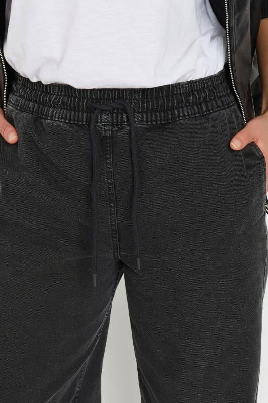 Evans LTS Tall Black Washed Denim Pull-On Wide Leg Jeans