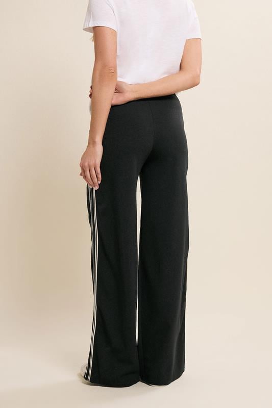 Evans LTS Tall Black & White Side Stripe Wide Leg Trousers