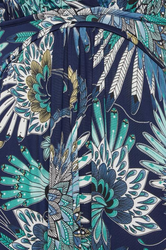Evans LTS Tall Blue Floral Print V-Neck Sleeveless Maxi Dress