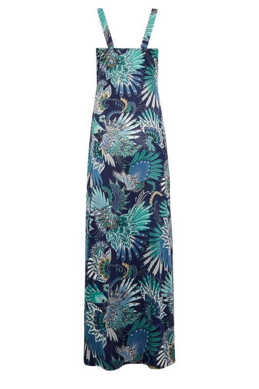 Evans LTS Tall Blue Floral Print V-Neck Sleeveless Maxi Dress