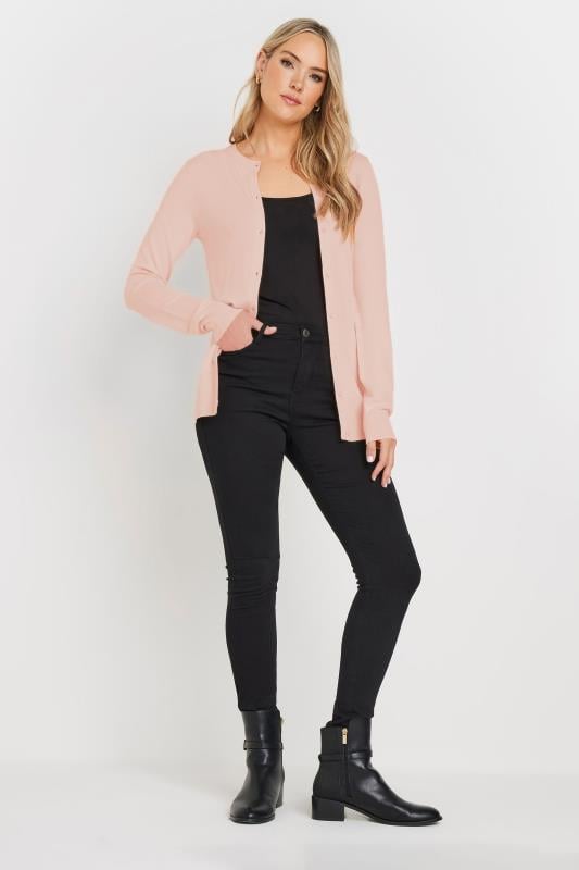 Evans LTS Tall Blush Pink Button Down Knit Cardigan