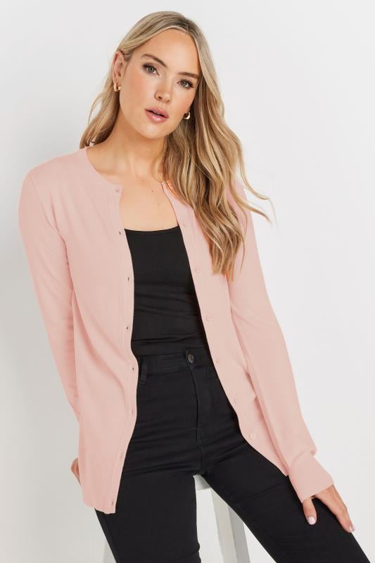 evans LTS Tall Blush Pink Button Down Knit Cardigan