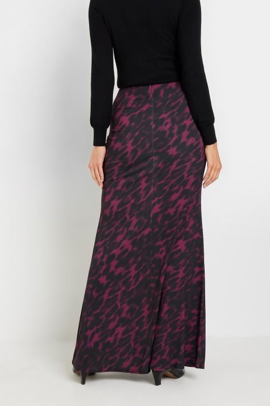 Evans LTS Tall Burgundy Red Animal Print Maxi Skirt