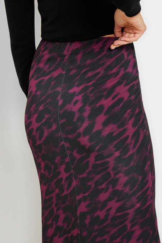 Evans LTS Tall Burgundy Red Animal Print Maxi Skirt