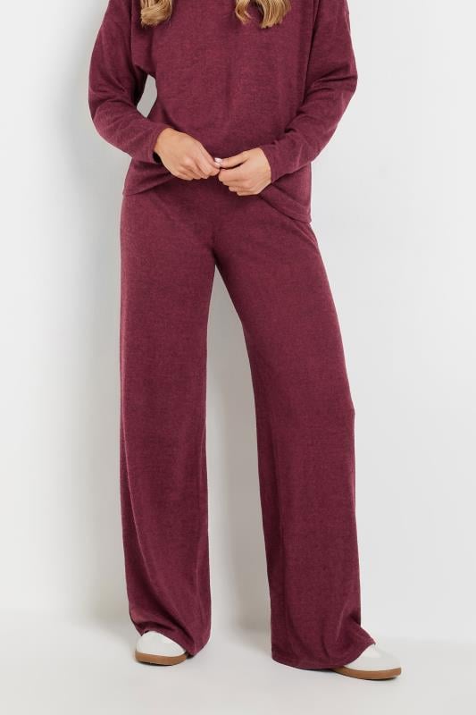 Evans LTS Tall Burgundy Red Drawstring Wide Leg Trousers
