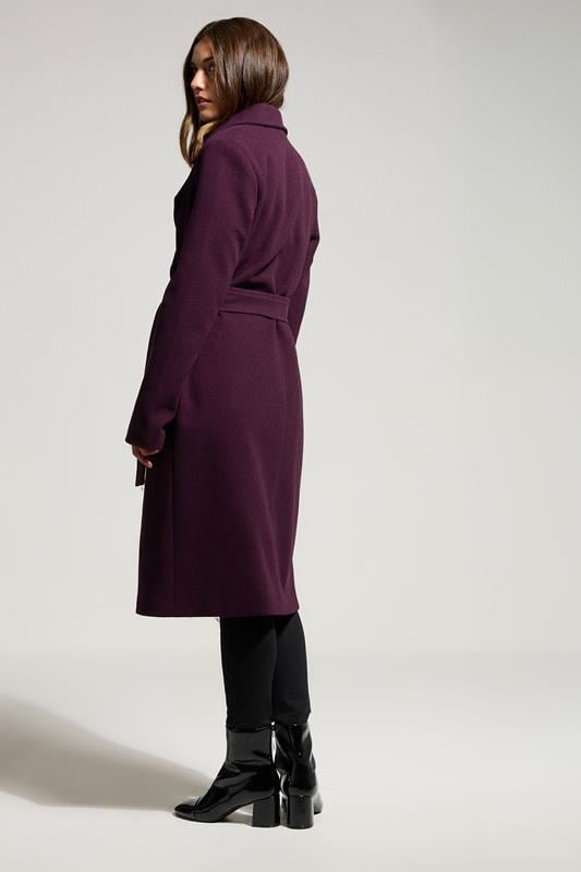 Evans LTS Tall Burgundy Red Formal Wrap Belted Midi Coat