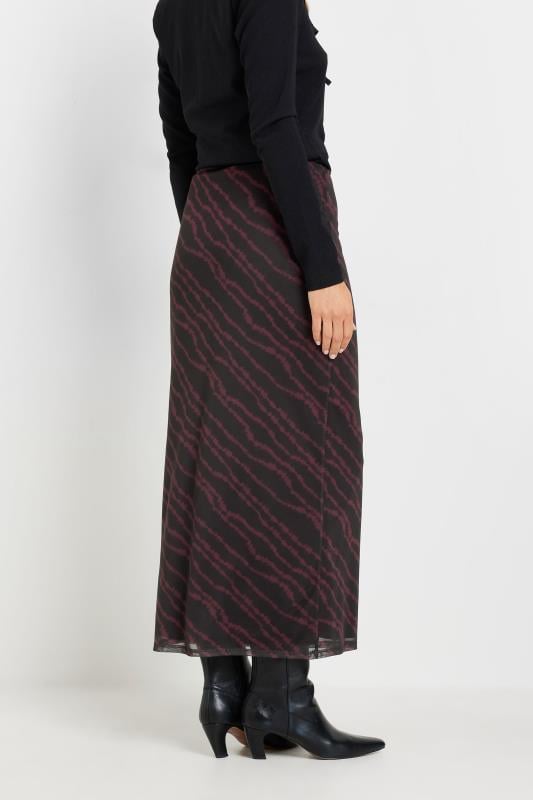 Evans LTS Tall Burgundy Red Mesh Abstract Maxi Skirt