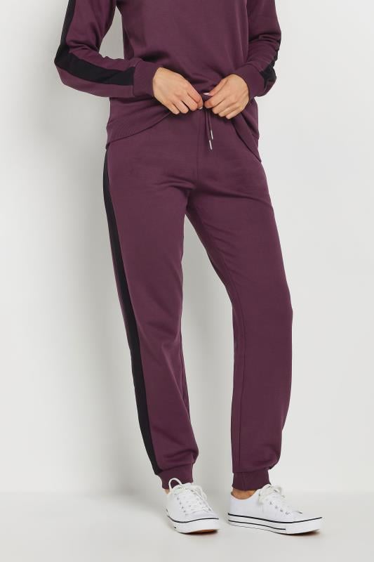 Evans LTS Tall Burgundy Red Side Stripe Cuffed Joggers