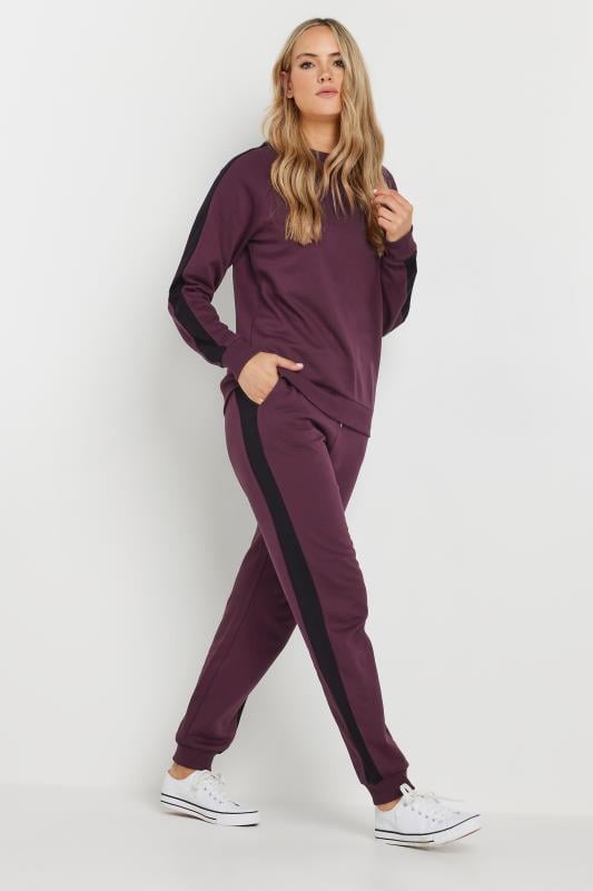 evans LTS Tall Burgundy Red Side Stripe Cuffed Joggers