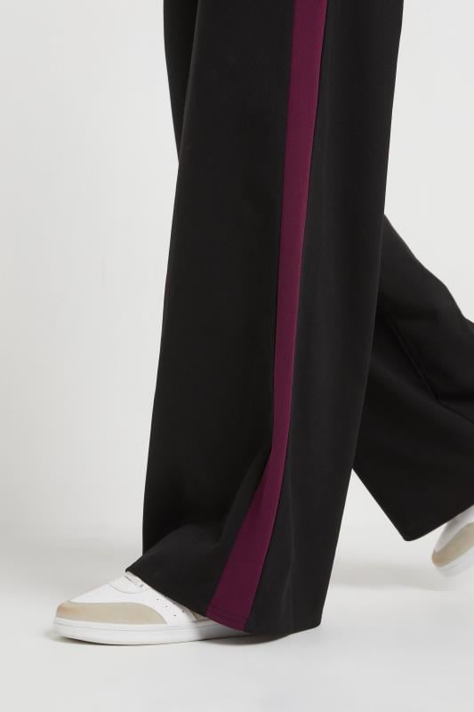 Evans LTS Tall Burgundy Red Stripe Wide Leg Trousers