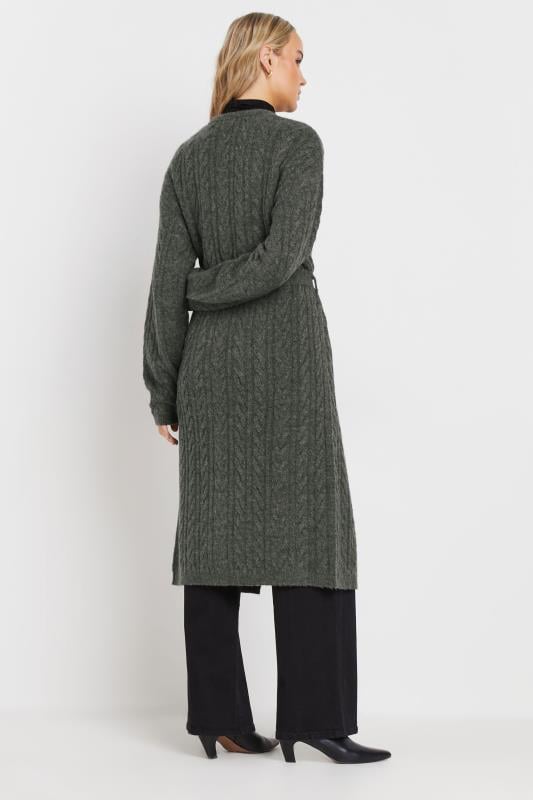 Evans LTS Tall Charcoal Grey Cable Knit Midi Cardigan