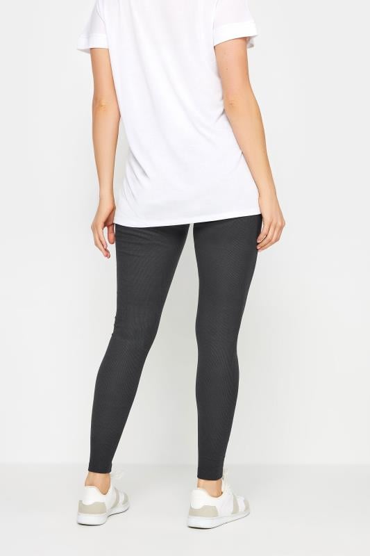 Evans LTS Tall Charcoal Grey High Waisted Ribbed Leggings