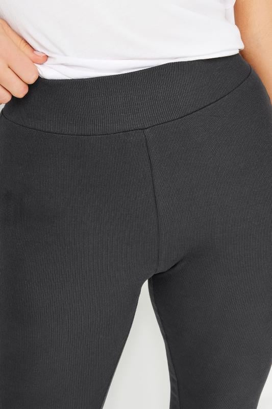 Evans LTS Tall Charcoal Grey High Waisted Ribbed Leggings