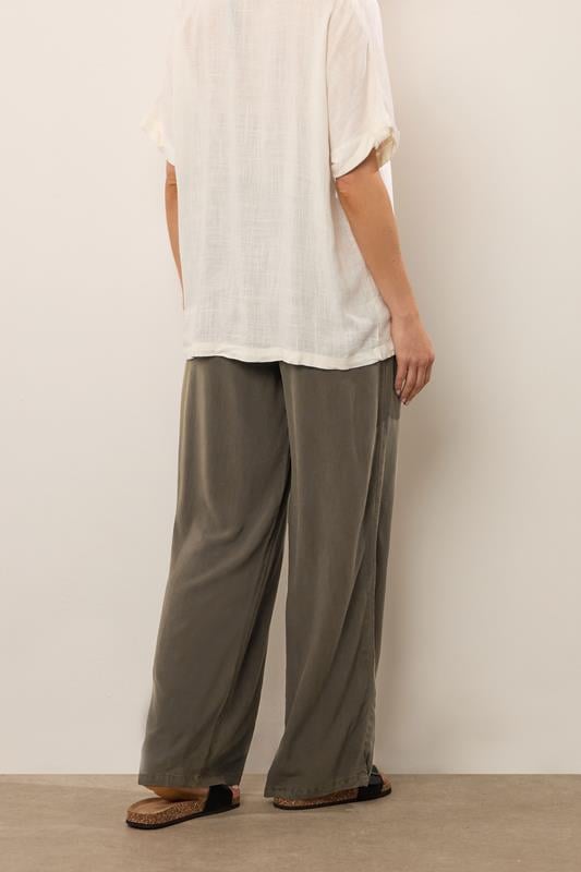 Evans LTS Tall Chocolate Brown Acid Wash Wide Leg Trousers