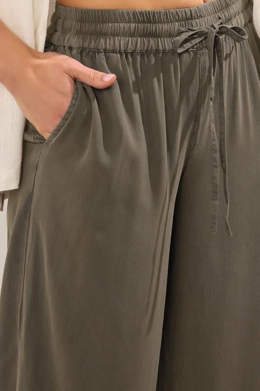 Evans LTS Tall Chocolate Brown Acid Wash Wide Leg Trousers