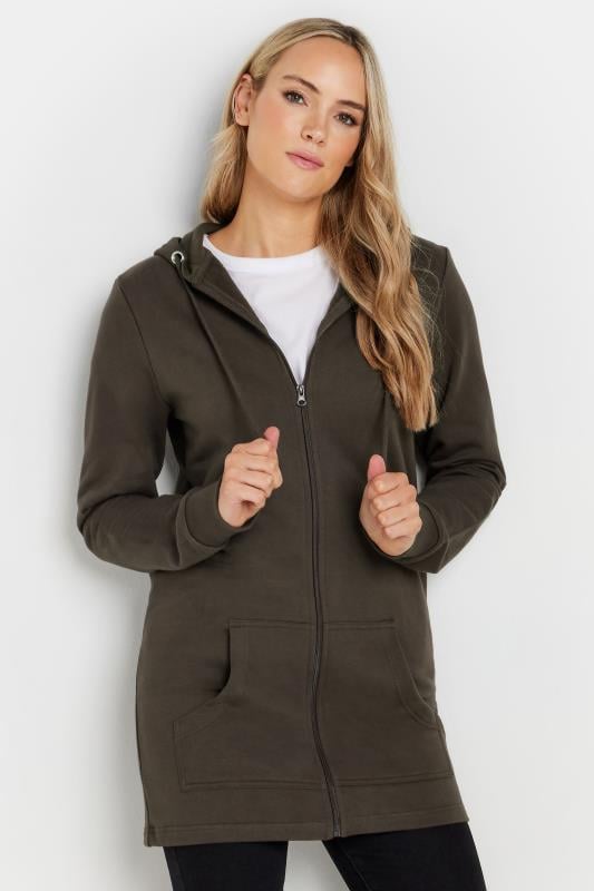 Evans LTS Tall Chocolate Brown Cotton Longline Hoodie