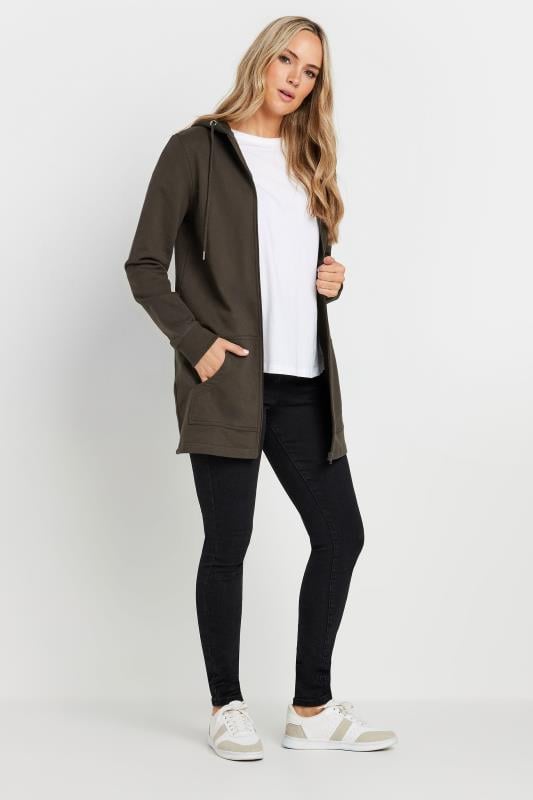 Evans LTS Tall Chocolate Brown Cotton Longline Hoodie