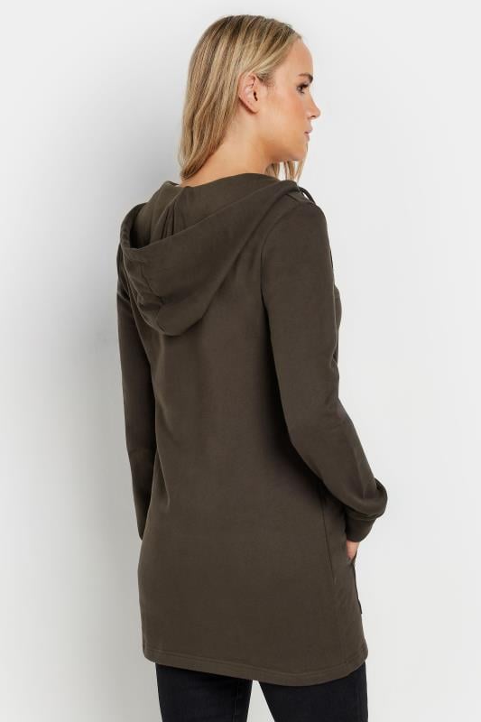 Evans LTS Tall Chocolate Brown Cotton Longline Hoodie