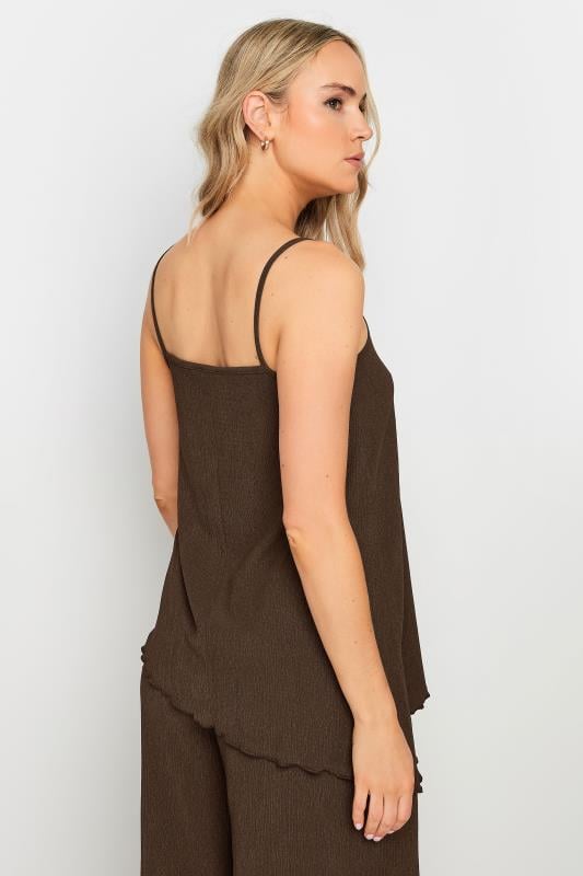 Evans LTS Tall Chocolate Brown Strappy Asymmetric Cami Top