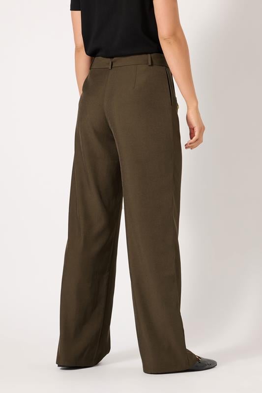 Evans LTS Tall Chocolate Brown Wide Leg Belted Trousers