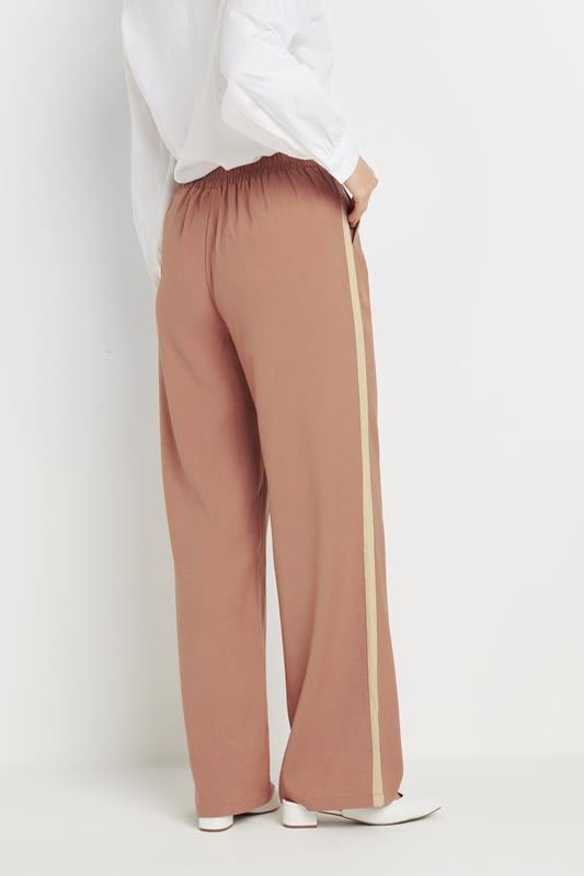 Evans LTS Tall Coral Pink Contrast Stripe Wide Leg Trousers