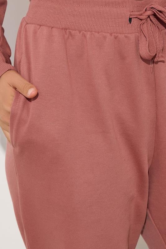 Evans LTS Tall Coral Pink Jersey Drawcord Cuffed Joggers