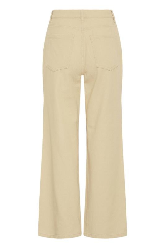 Evans LTS Tall Cream Cotton Twill Wide Leg Cropped Trousers