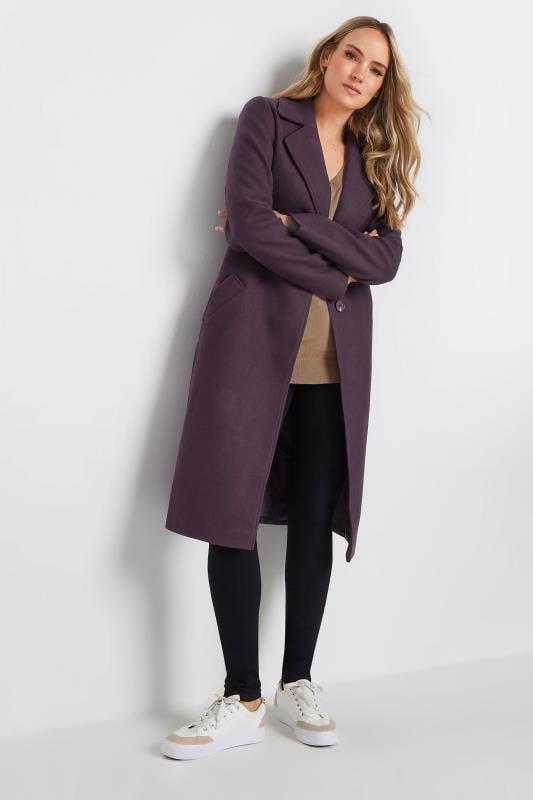 Evans LTS Tall Dark Purple Single Breasted Formal Coat