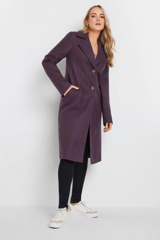 evans LTS Tall Dark Purple Single Breasted Formal Coat