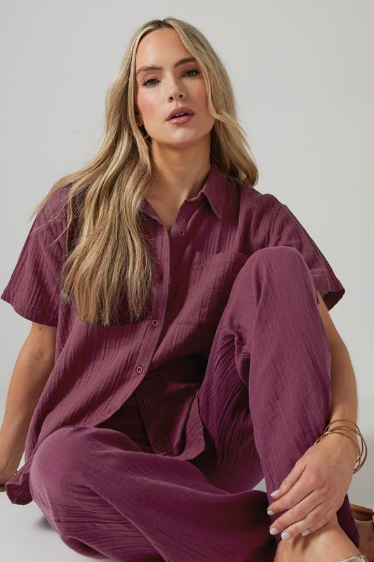 Evans LTS Tall Dark Red Cotton Cheesecloth Short Sleeve Shirt