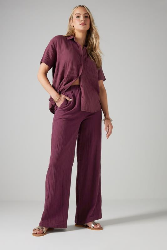 Evans LTS Tall Dark Red Cotton Cheesecloth Short Sleeve Shirt