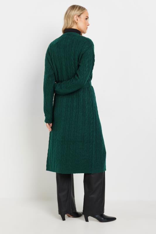 Evans LTS Tall Emerald Green Cable Knit Midi Cardigan