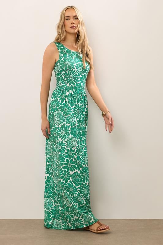 Evans LTS Tall Green Floral Print Sleeveless Maxi Dress