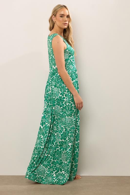 Evans LTS Tall Green Floral Print Sleeveless Maxi Dress
