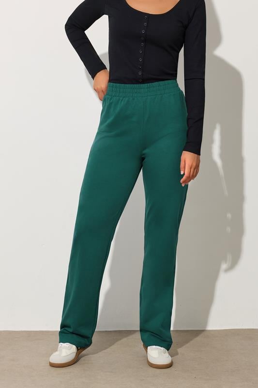 Evans LTS Tall Green Jersey Fitted Straight Leg Joggers