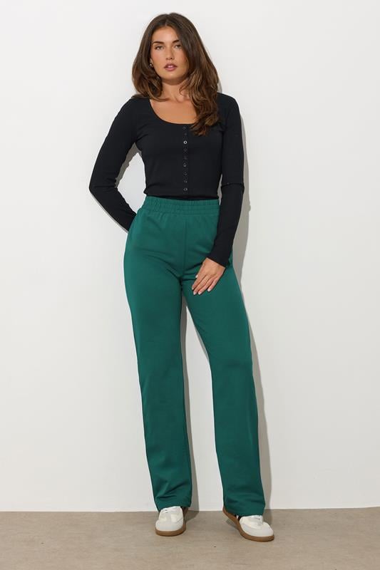 evans LTS Tall Green Jersey Fitted Straight Leg Joggers