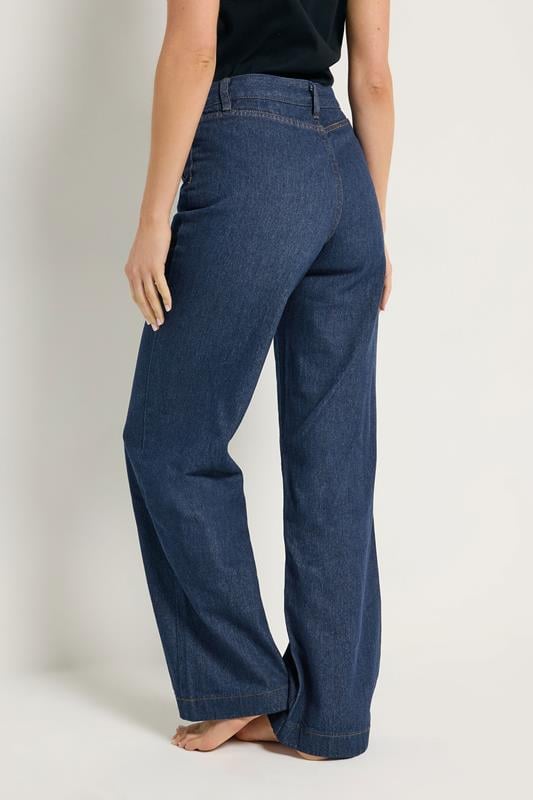 Evans LTS Tall Indigo Blue Pocket Detail Wide Leg Jeans