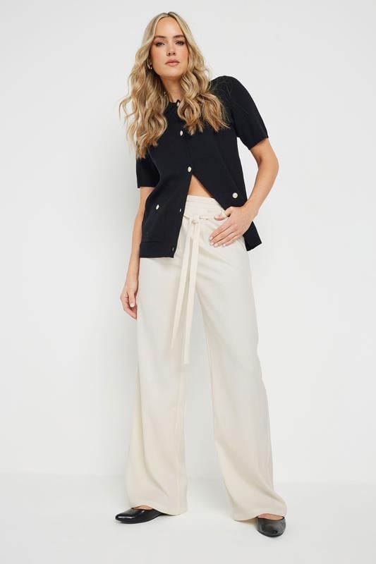 Evans LTS Tall Ivory White Double Belt Tie Trousers