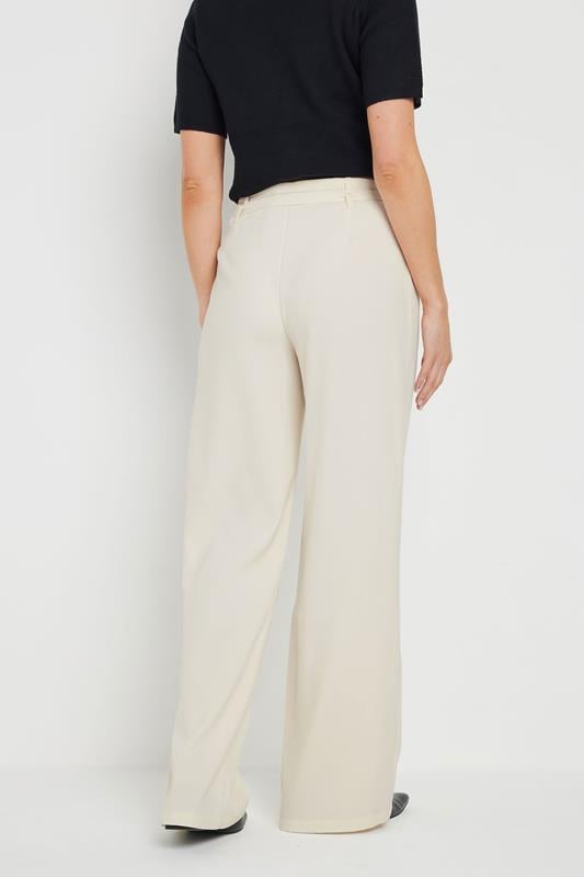 Evans LTS Tall Ivory White Double Belt Tie Trousers