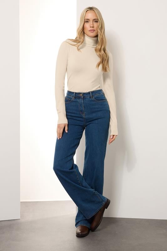 Evans LTS Tall Ivory White Knitted Roll Neck Jumper